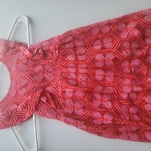 Floral Lace Kids Casual Dress - Pink